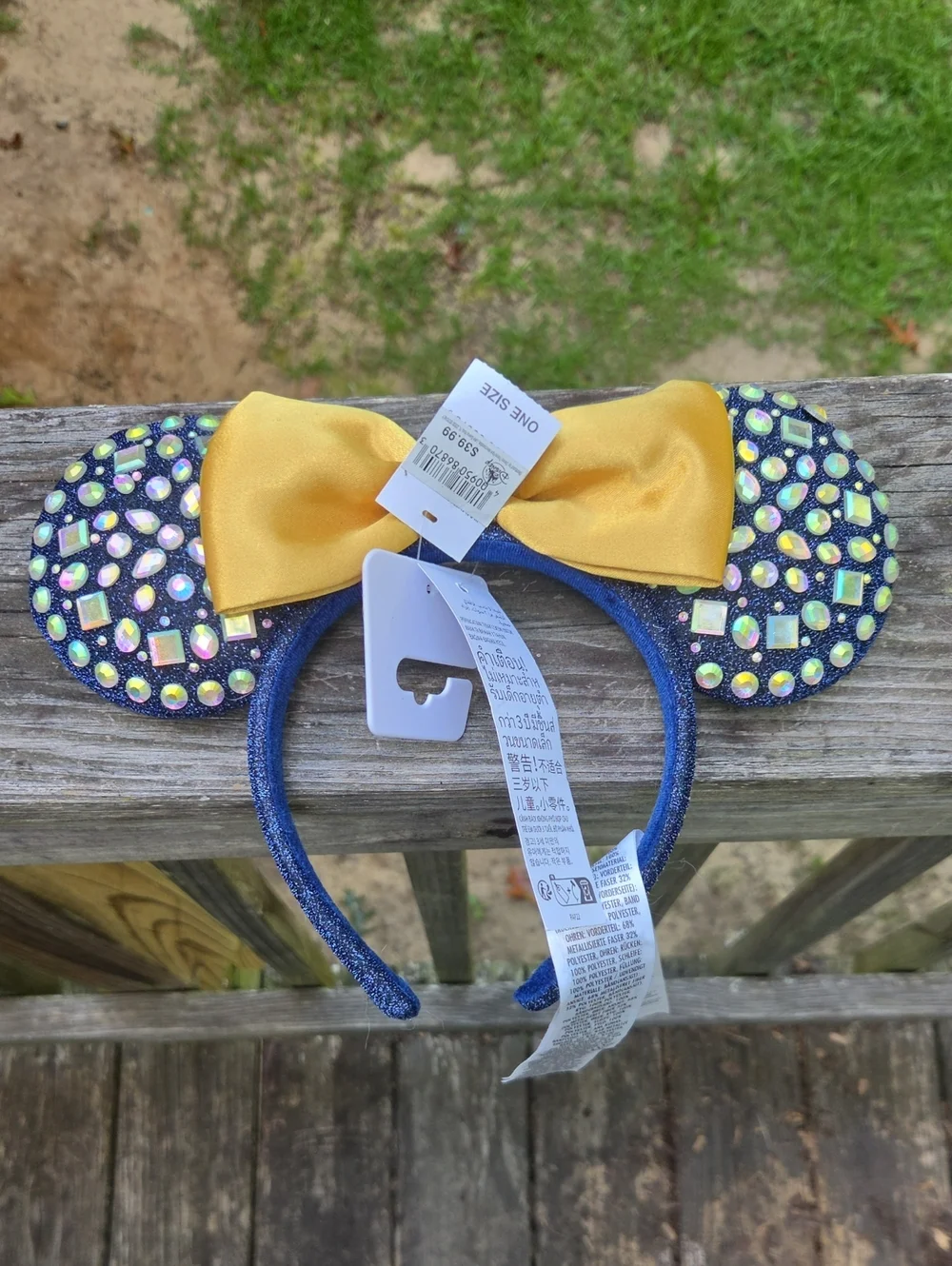 Walt Disney World 50th Anniversary Jeweled Minnie Mouse Ear Headband